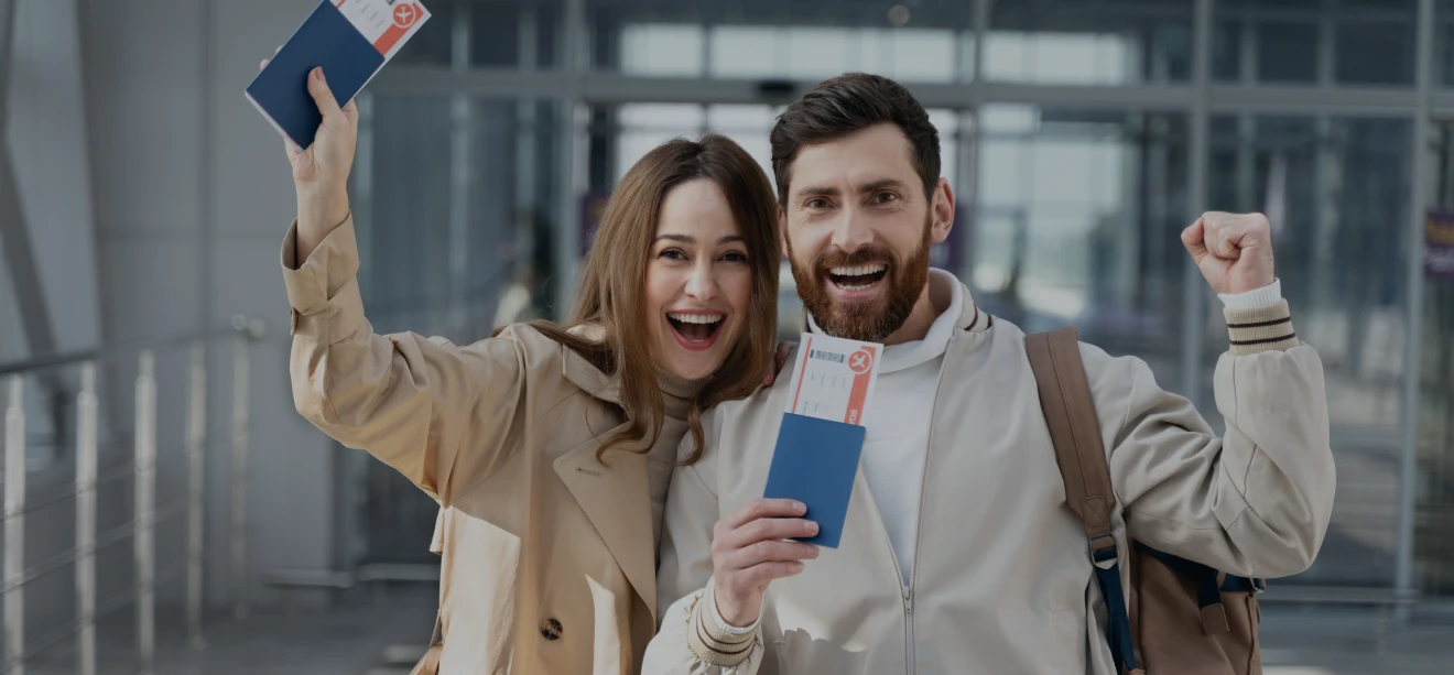 Happy travelers